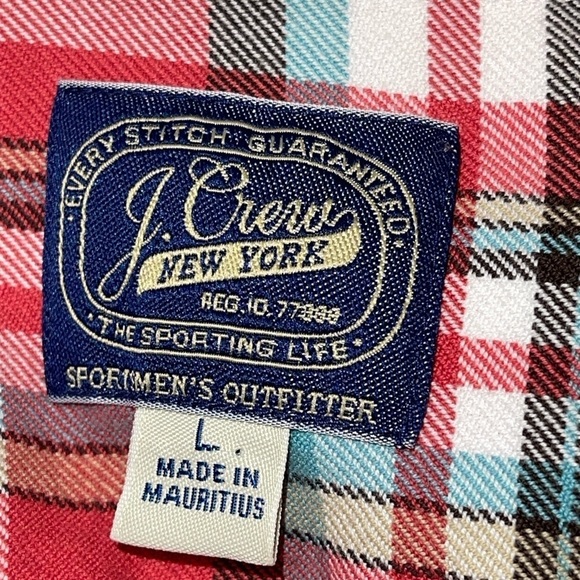 J. Crew Sportsmen's Outfitter Shirt Size L Red/Green/White Plaid Button Up - Picture 6 of 7